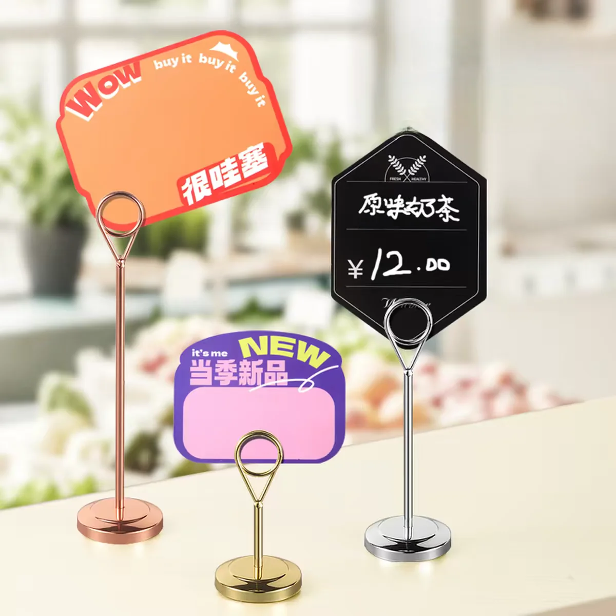 Stainless Steel Table Number Holder Place Card Holder Wedding Picture Photo Holder Clip Restaurant Menu Memo Note Clips