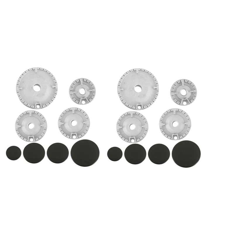 X17A 2025 NEW-16 قطعة طقم قبعات طباخ فرن الغاز الموقد تاج لهب غطاء استبدال عدة يناسب معظم موقد غاز الشعلات رئيس