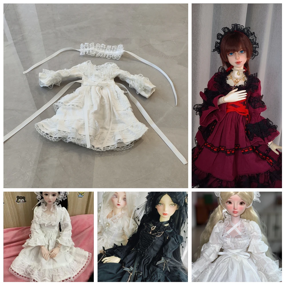 

1/6 1/4 1/3 SD10 SD10 girl woman YOSD MSD SD BJD doll dress white black pink wine red