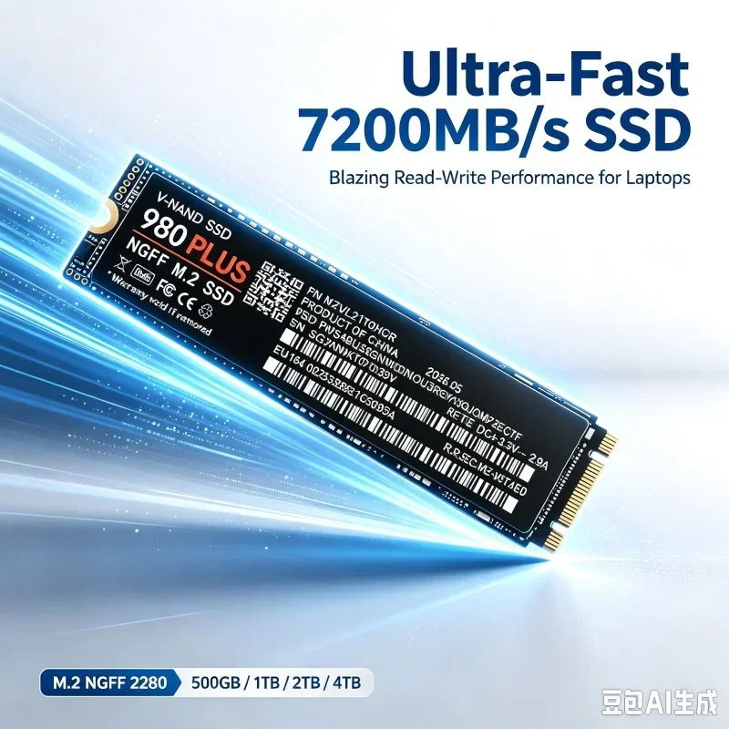 980 PLUS Internal M.2 NGFF 2280 SSD 7200MB/s Fast Read Write Solid State Hard Drive 500GB 1TB 2TB 4TB for Gaming Laptop PC