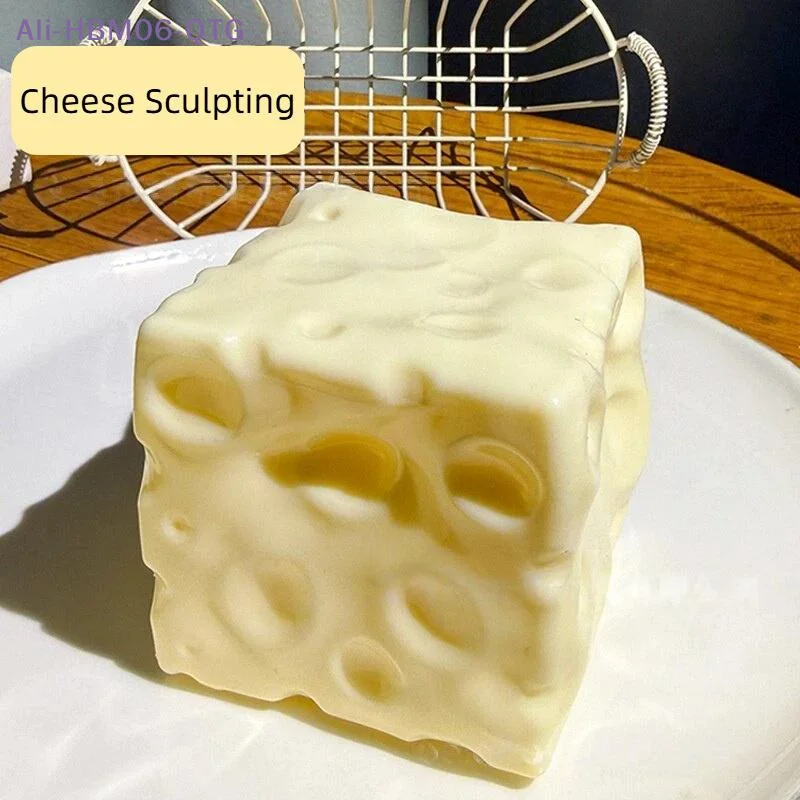 NEW 1Pcs Large Moldable Squeeze Ball Giant Cheese Cube Stress Ball Non Rebound ASMR Sensory Christmas Stress Relief Gift
