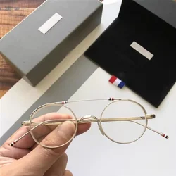 Brand Titanium Alloy Glasses Frame Prescription Small Round Eyeglasses Men Women Optical Spectacles Eyewear Oculos De Grau tb910