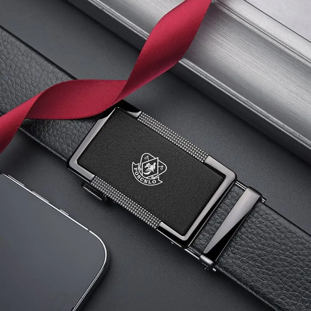 Винтажный Роскошный дизайнерский деловой кожаный ремень модный брендовый мужской пояс с автоматической пряжкой