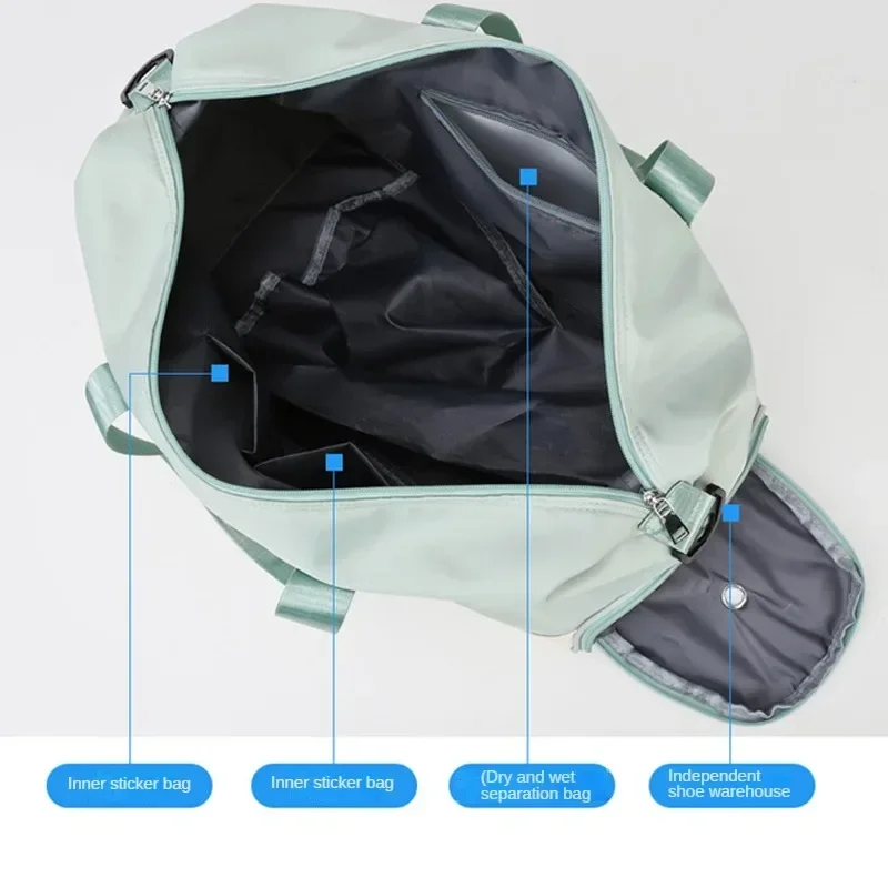 Gym Bags Dry Wet Separation Women Travel Sports Shoulder Messenger Pack With Independent Shoe Compartment Yoga Training Handbag