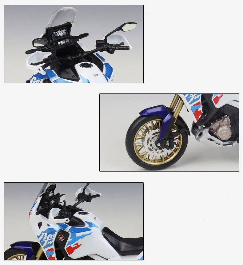 WELLY 1/12 HONDA Africa Twin Adventure Sports Legierungs-Motorradmodell Fahrzeugsammlung Stoßdämpfer Offroad-Motorradmodell – Detail 9