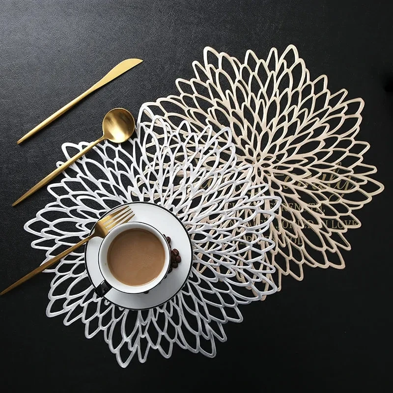 Creative Flower Shape Tableware, Heat Insulation Pad, Home Solid Color, PVC Table Top Anti-ironing Pad, Hotel Table Top Decor