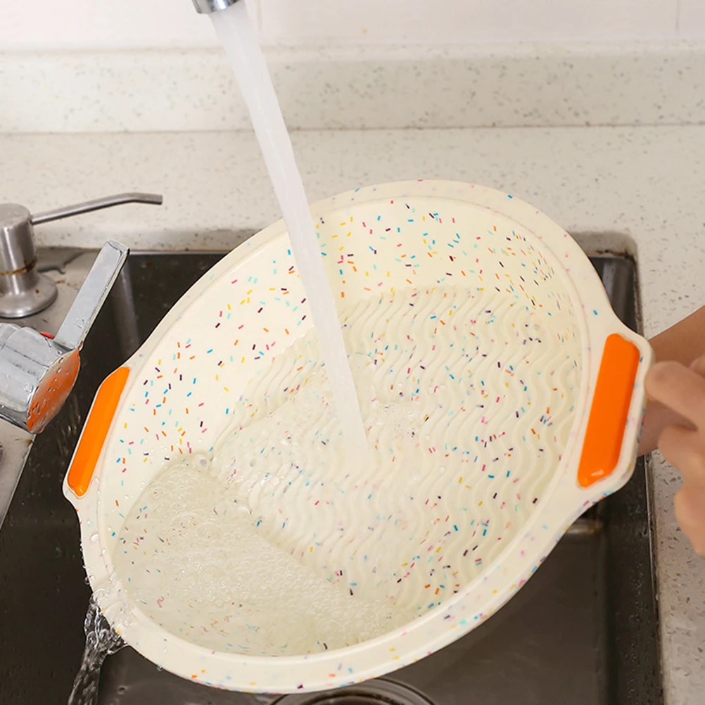 

1pc Silicone Round Cake Mold Thickened Colorful Dots Non-Stick Binaural Baking Tray Heat Resistant Food Grade Cake Bread Biscuit