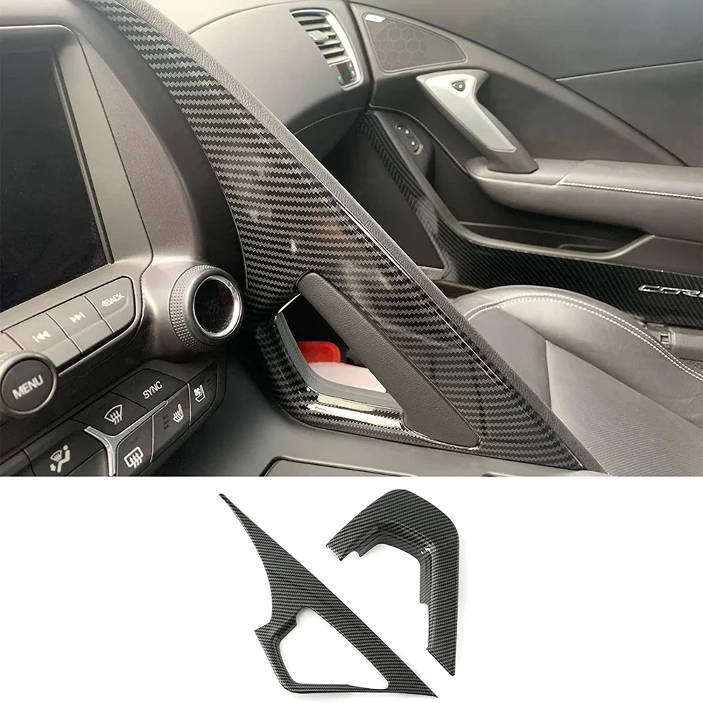 Central Control Armrest Cover Trim for Chevrolet Corvette C7 2014 2015 2016 2017 2018 2019 Accessories ABS Carbon Fiber