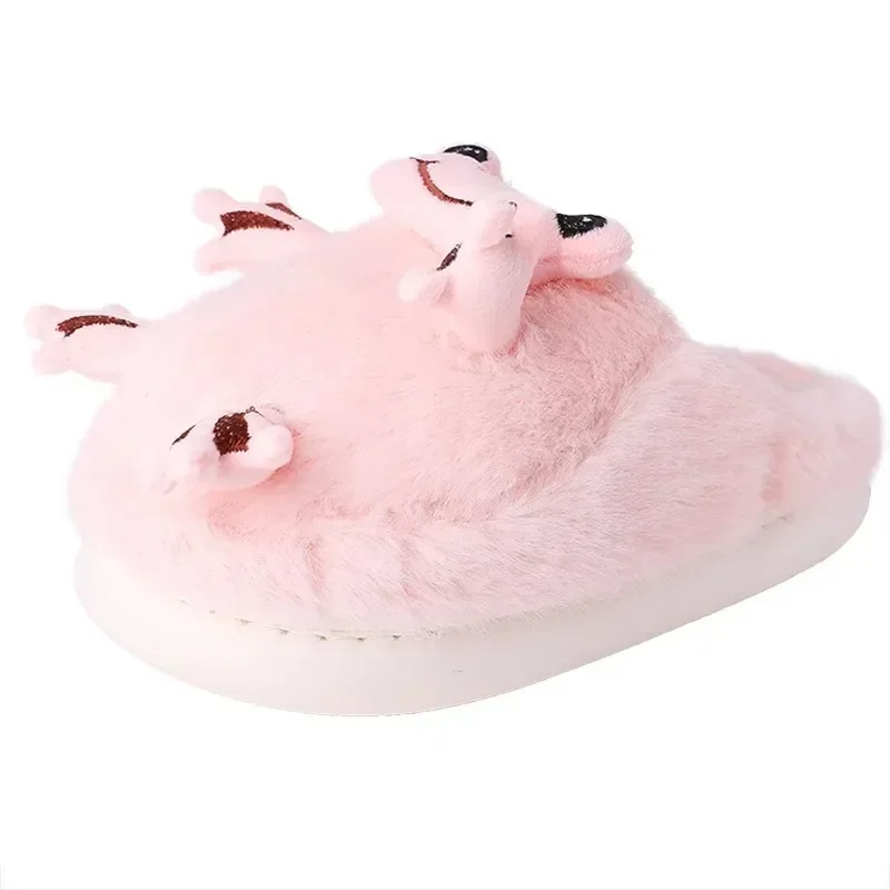 Warm Lovely Frog Cotton Slippers Student Anti Slip Animals Home Platform Plush Slipper Women Funny Outdoor Shoes 2024