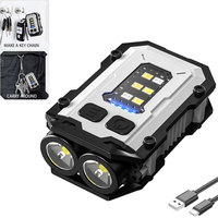 High Bright LED COB Flashlight Portable Mini Keychain Light With Magnetic Outdoor Caping Fishing Multi-function Tool Torch Lamp