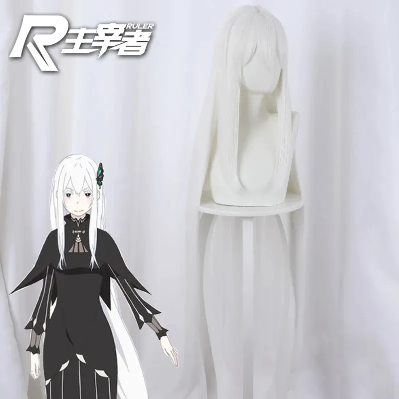 

2025 aaa Echidna Косплей Парики RE: ZERO Начало жизни в другом мире Боку 110 см Белые длинные прямые волосы