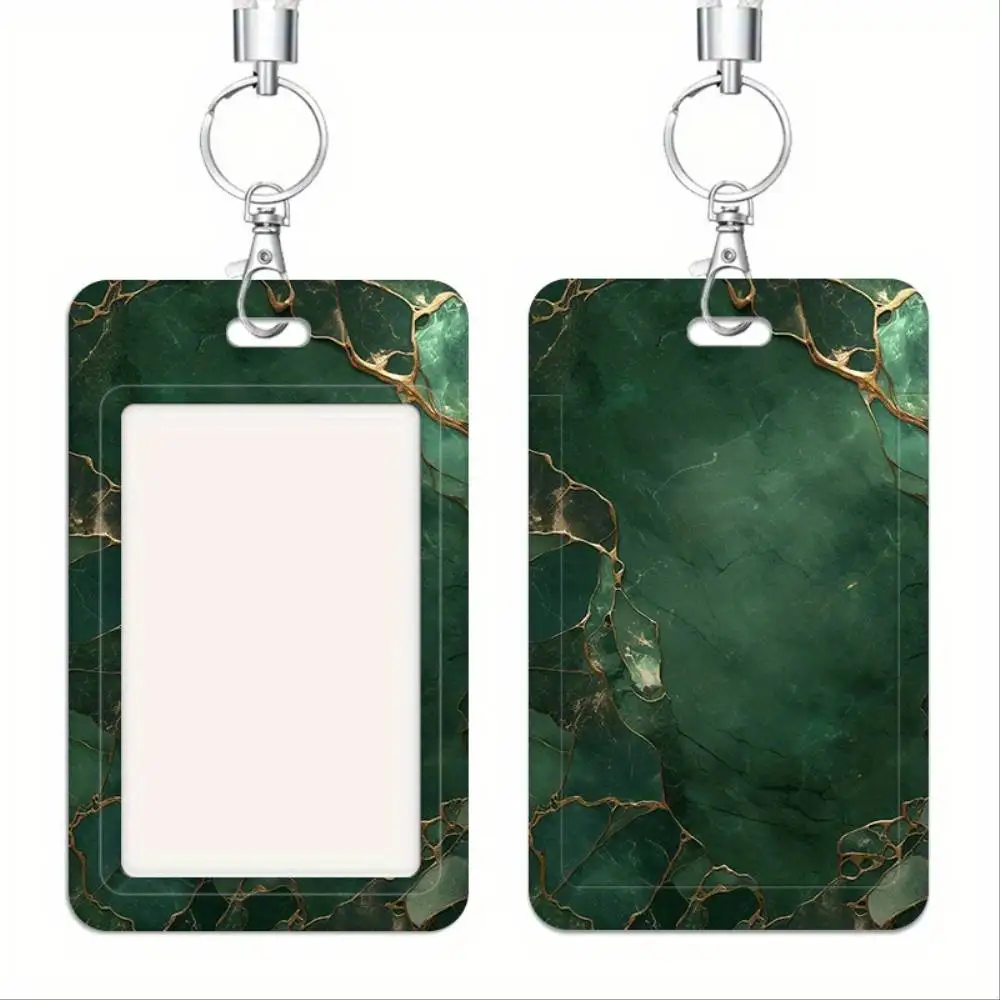 Emerald Marble ID Card Holder Plastic Multi Card Case For Doctor Nurse Student Work Permit Bank Credit Card