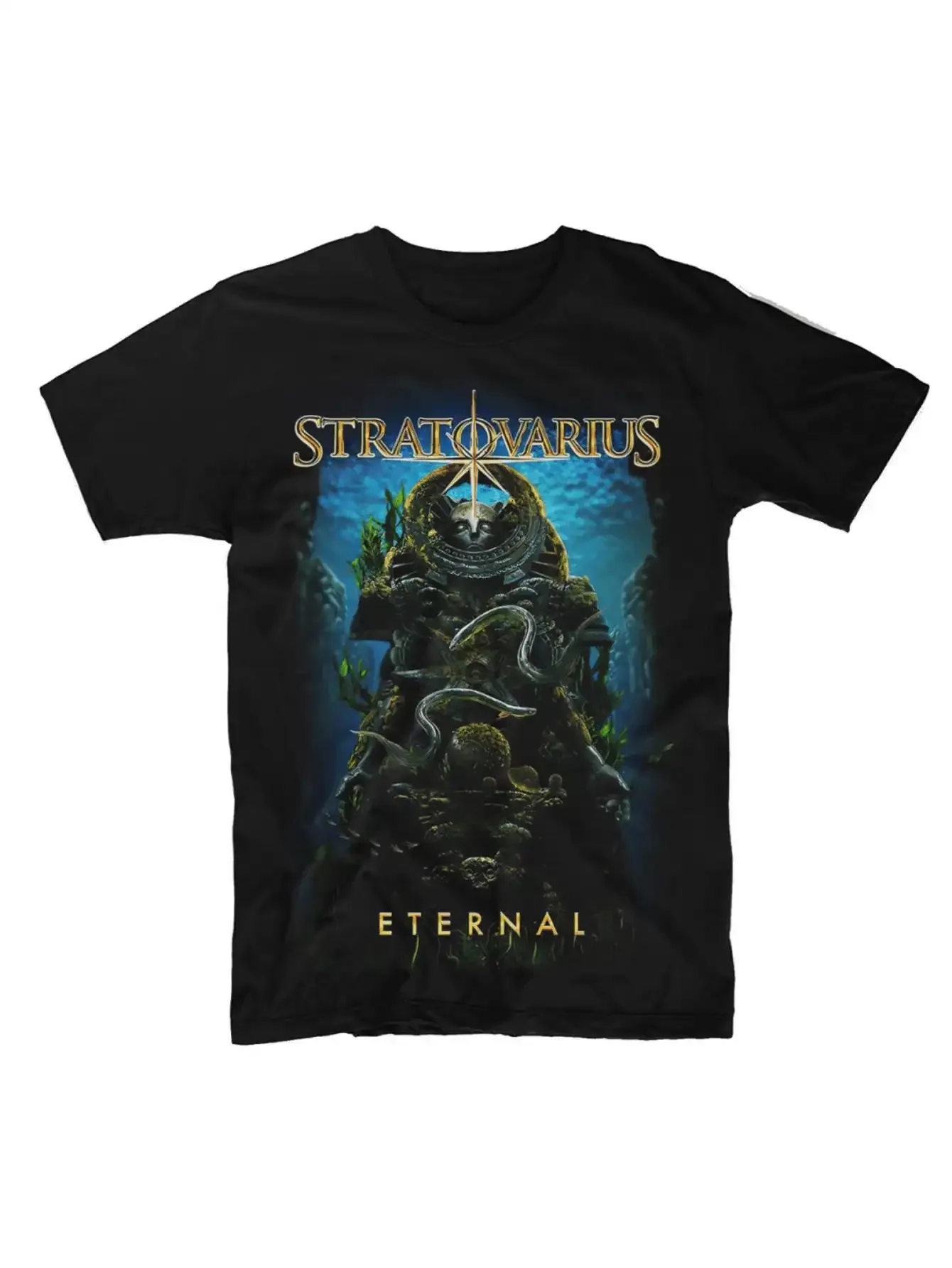 Heavy Metal Band Graphic Tee- Stratovarius Eternal Album Art T-Shirt- Heavyweight 230gsm Cotton Shirt for Men