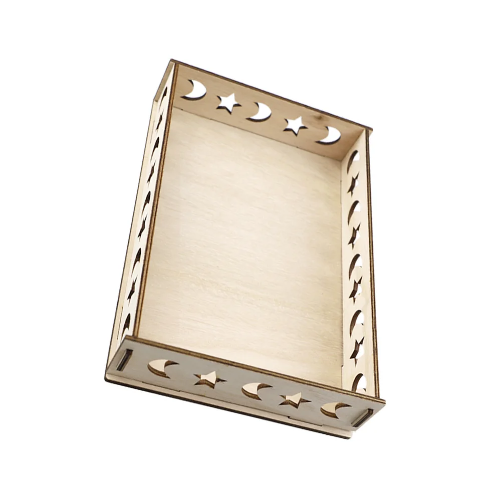 

Wooden Tray Home Decor Eid Mubarak Party Serving Platter Fruit Nut Storage Candy Dish Premium Craftsmanship Smooth Surface