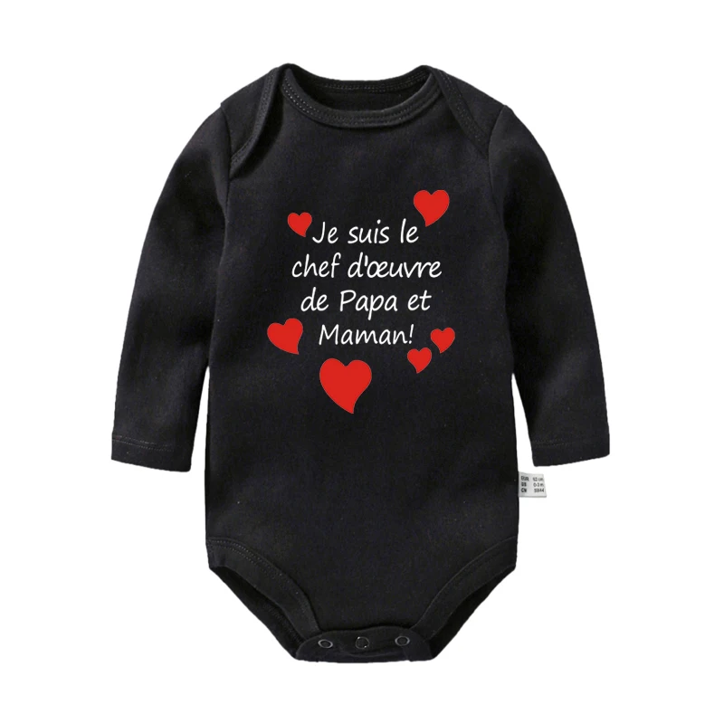 I Am Mom\'s and Dad Masterpiece Funny Newborn Baby Bodysuits Boy Girl Casual Long Sleeve Jumpsuit Playsuits Outfits Infant Cloth