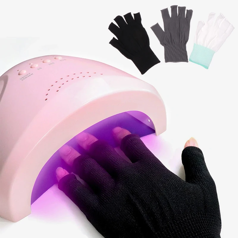 Luva de Proteção contra Radiação UV, Nail Art Glove, Proteção Anti UV, Protecter for Nail Gel, UV LED Lamp Tool, 1 Par