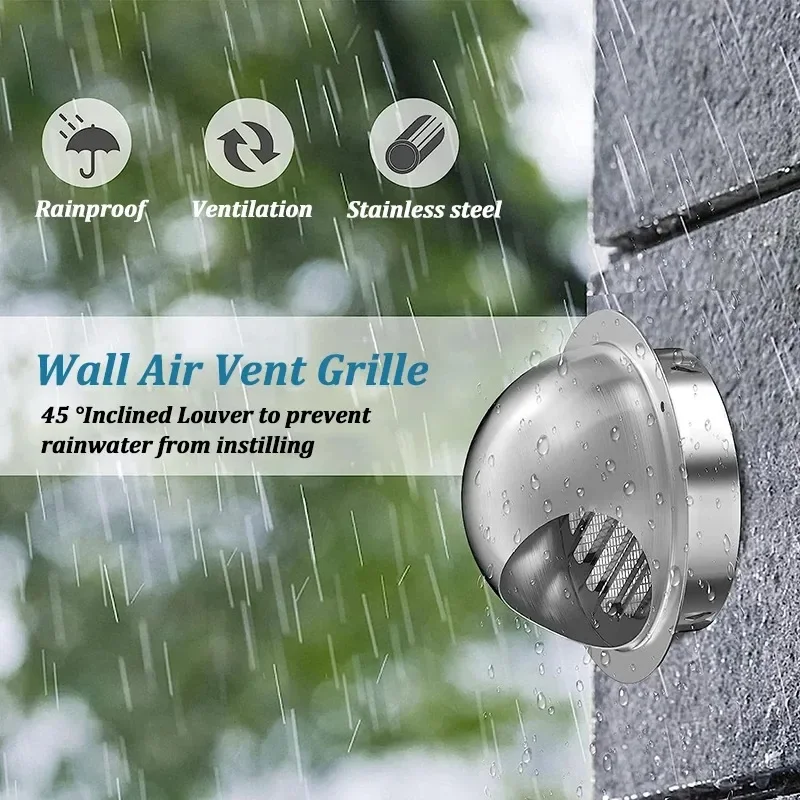 Couvercle de Grille de Ventilation en Acier Inoxydable, pour Plafond Mural, Anti-Oiseaux et Contre les Rats, Empêche la Ventilation de l'Air, Capuchon de Refroidissement