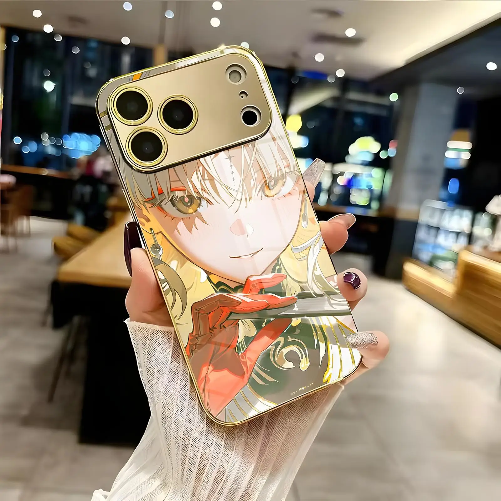 Wuthering Waves Suisui  Phone Case For iPhone17 16 16e 15 14 13 12Plus Mini Pro Max Electroplated glass Phone Case