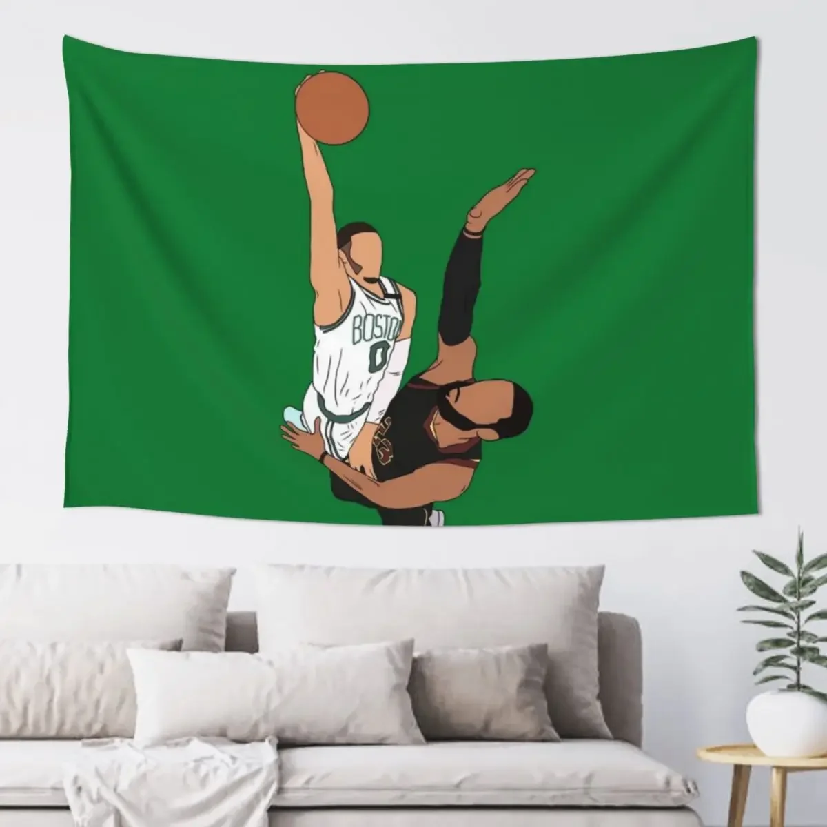 Jayson Tatum Dunks On LeBron Tapestry Wall Decoration Home Decorators Tapestry