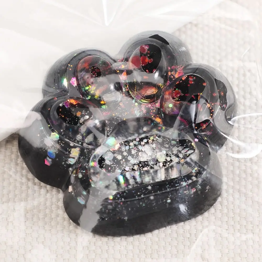 Blingbling Slow Rebound Cat Paw Squeeze Toy Kneading Shiny Cat Paw Fidget Toy Handmade Colorful Cat Paw Pinch Toy