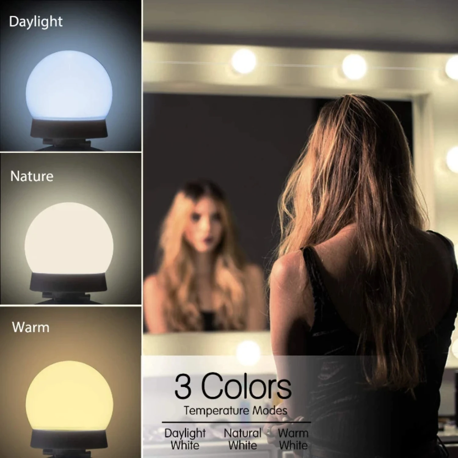 Adjustable Dimmable Modern LED Vanity Light Mirror with Makeup Mirror and USB 5V Port, Ideal for Dressing Table, Bathroom Makeup