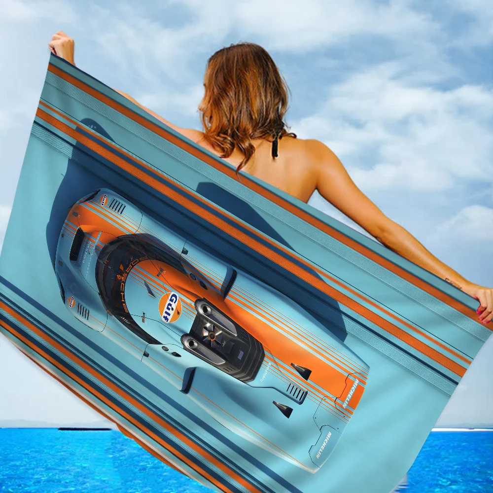 Gulf Racing Car Towel Microfiber Beach Towel Absorbent Quick dry Soft Yoga Swimming Resort Mountain Climbing Towel