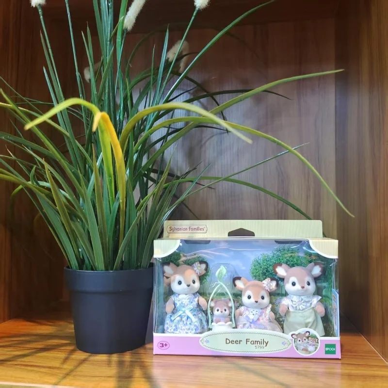 عائلات سيلفانيان كاليكو كريترز بنات ألعاب أطفال مصغرة شخصيات كرتونية دمية على شكل حيوان لعب الأطفال هدية عيد ميلاد عائلة الغزلان #6