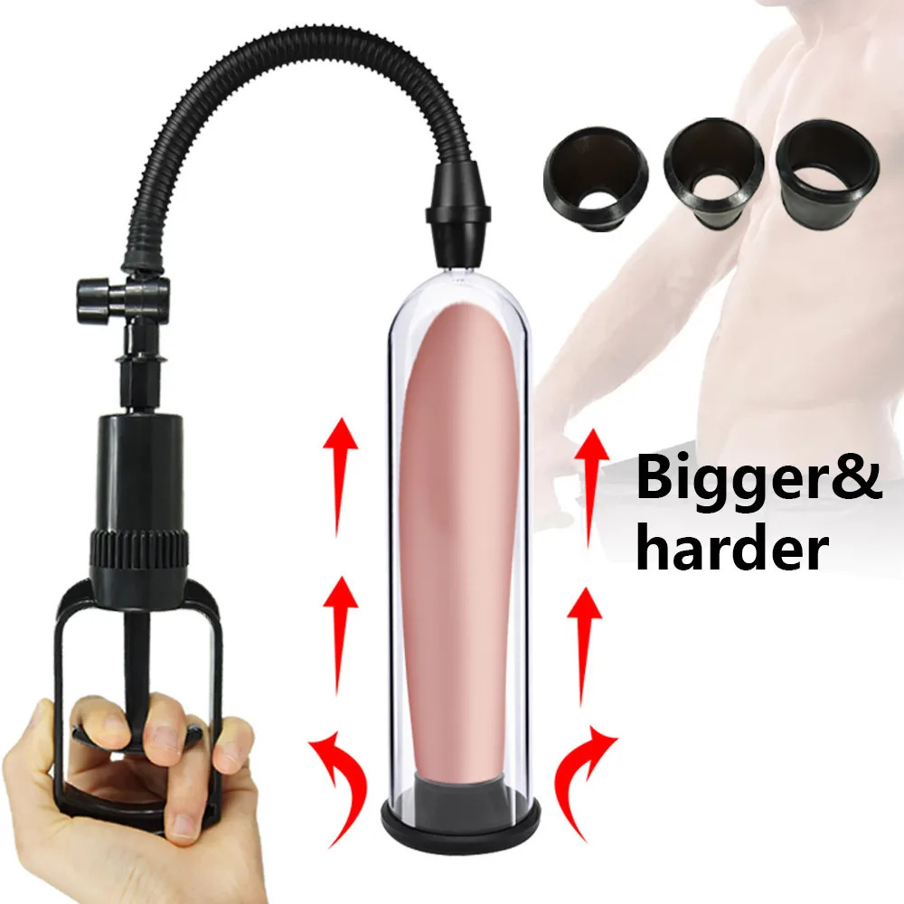 Male Penis Pump Manual Penis Enlarger Sex Toys For Man Vacuum Pump Male Masturbation Penile Bigger Trainer Adults Sex Products