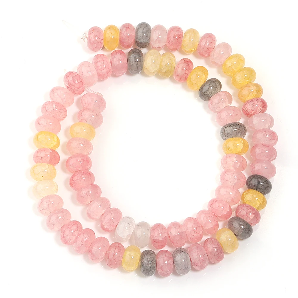 5x8mm Colorful Rondelle Glass Beads Loose Spacer Flat Round Abacus Jade Beads For DIY Charms Bracelet Necklace Decor Accessories image 3
