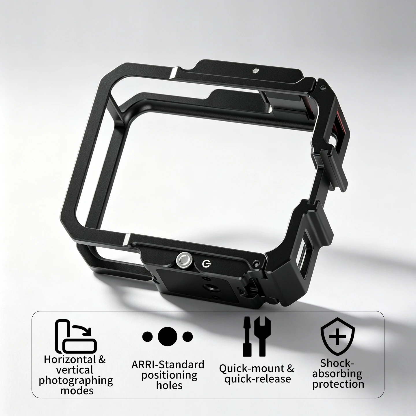 Neuer seitlich zu öffnender Kamerakäfig für DJI Osmo 360 II Panoramakamera, erweiterbar, magnetischer Schnellverschluss, kompatibel mit Objektivschutz.
