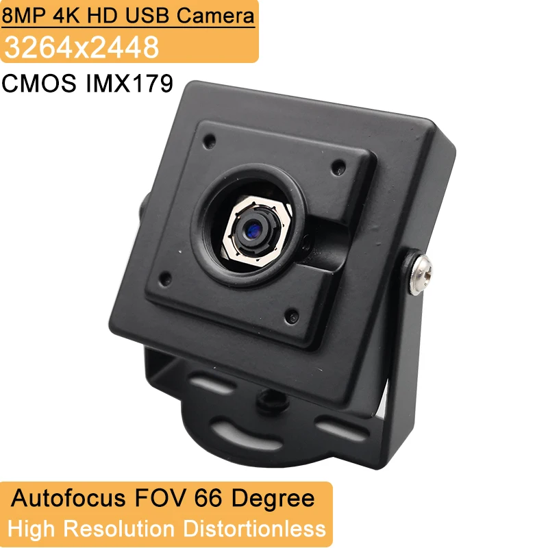 mini camera de webcam automatica cmos imx179 fov 66 graus usb plug play uvc para falcon creality xtool e lightburn 4k cctv 8mp 01