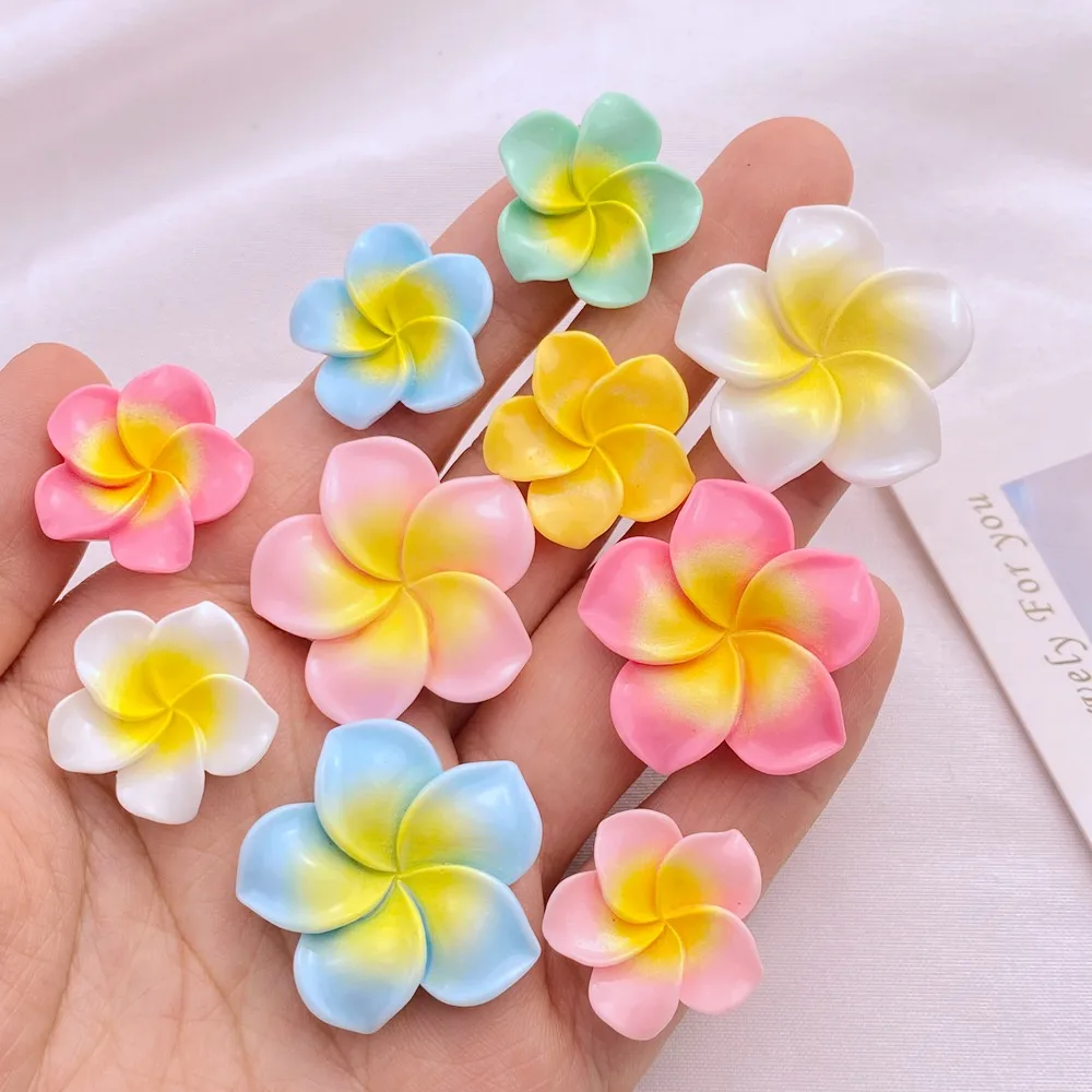 10Pcs New Cute Resin Mini Flower Series Flat Back Parts Embellishments For Hair Bows Accessories