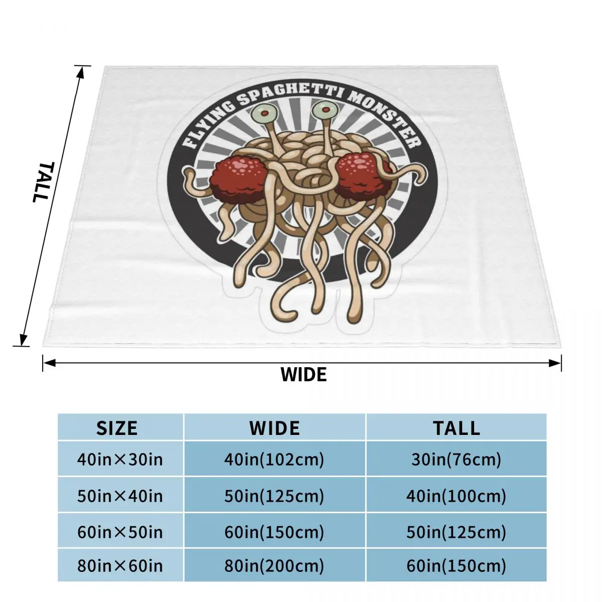 The Flying Spaghetti Monster Flying Spaghetti Monsterism FSM Blankets Flannel Throw Blanket Bedspread for Bedroom Picnic Couch
