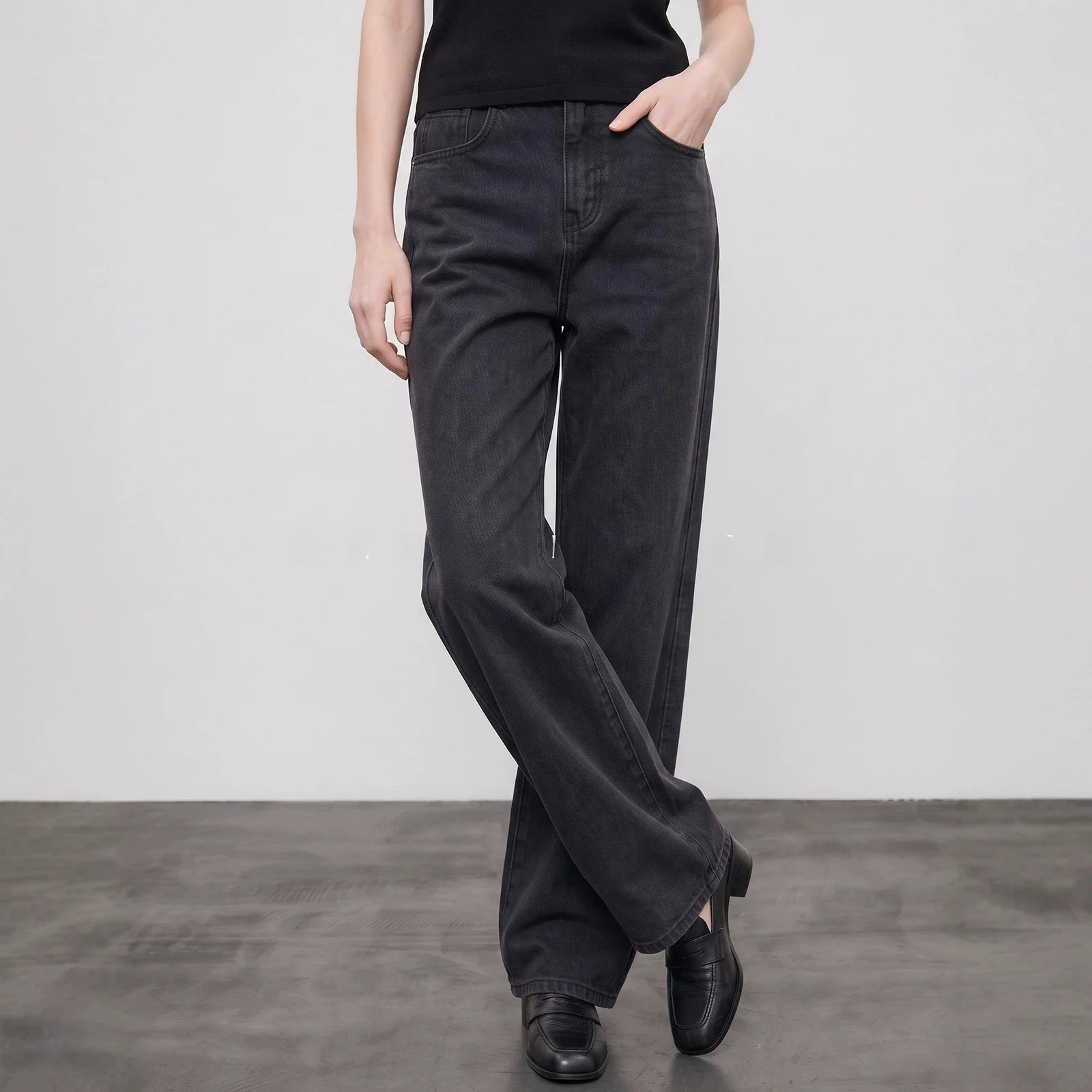 High Waist Wide Leg Loose Fit Slimming Long Jeans Women's Denim Banana Shape Rigid Comfortable Casual High Waist Jeans