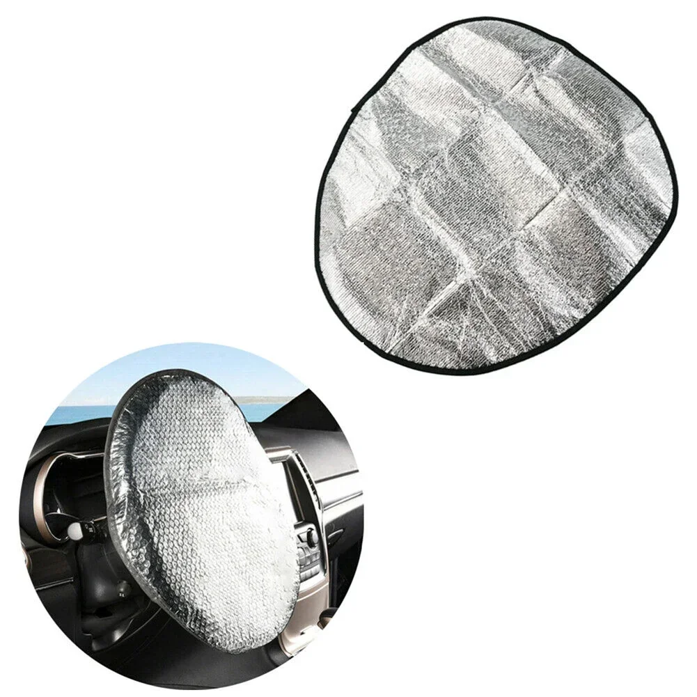 

Солнцезащитный чехол на руль автомобиля, двойной, утолщенный, складной, с защитой от ультрафиолета, серебристый