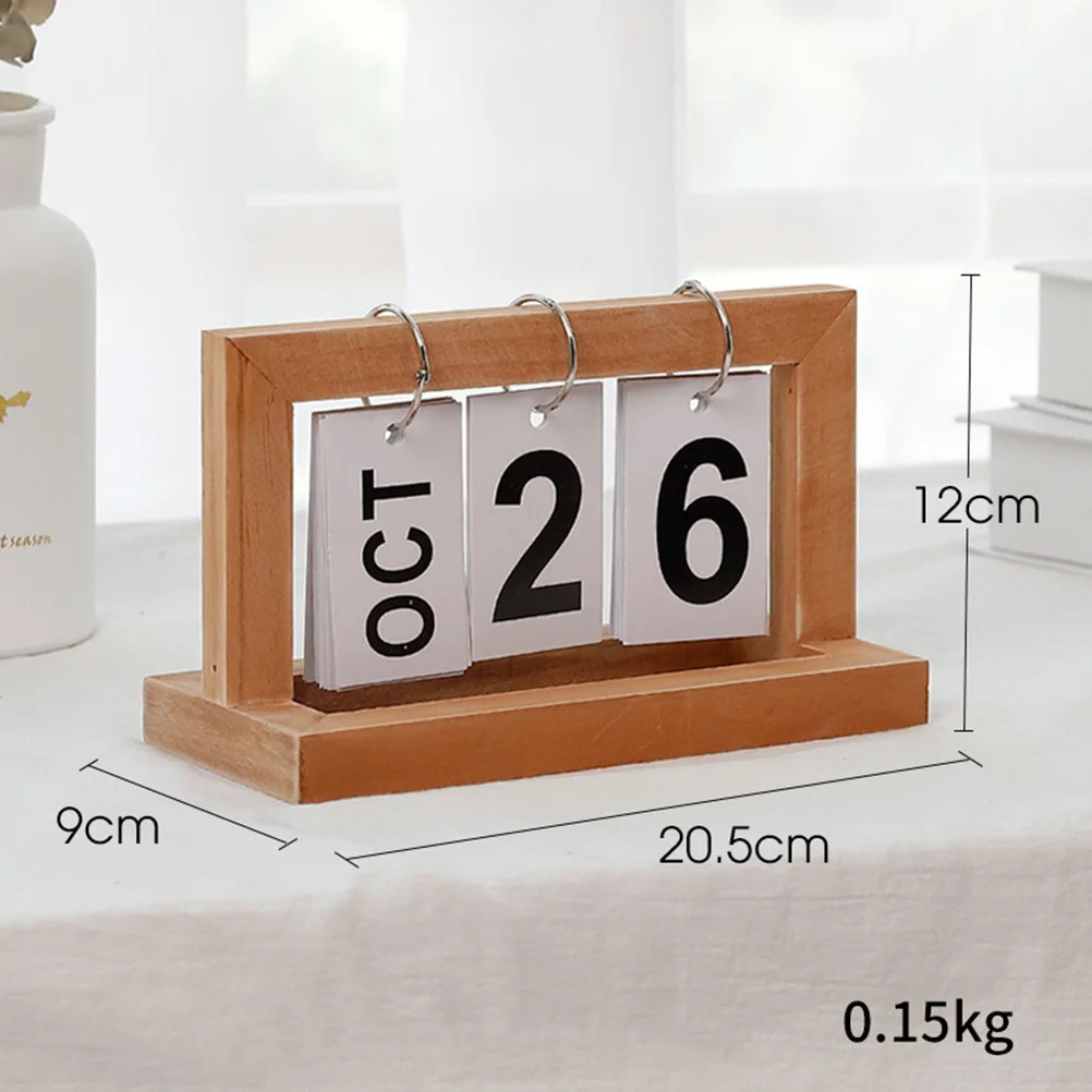 

Wooden Calendar Creative Page Turning Home Office Decor Brief Design Practical Calendar Page Turning