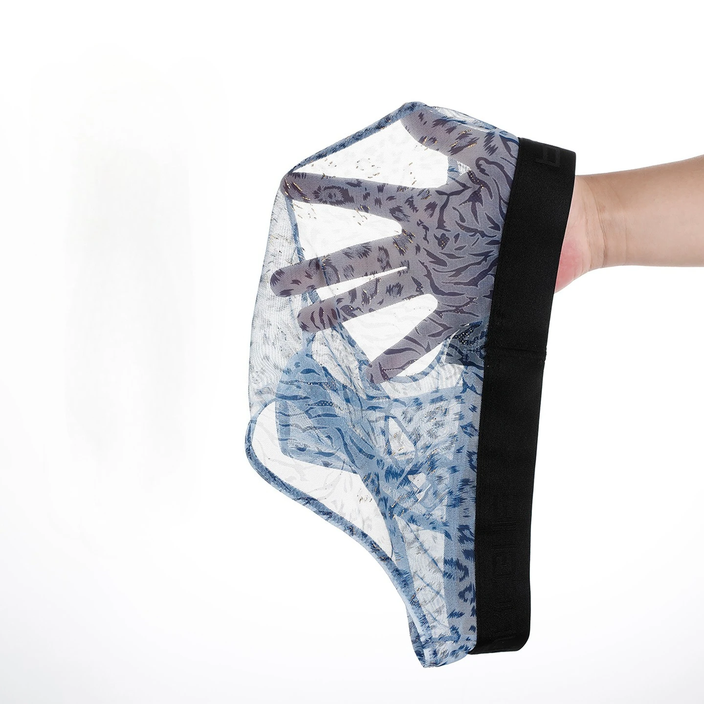 Mens Summer Thin Ice Silk Triangle Underpants Leopard Mesh Separated Pouch Breathable Invisible Quick Dry Briefs