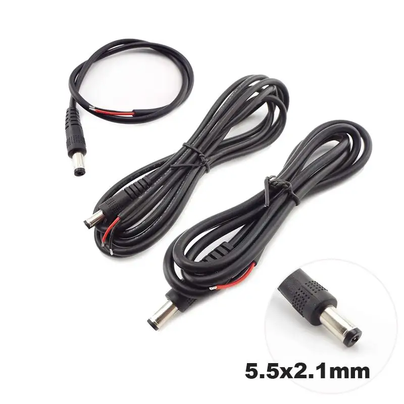 12V 5A DC Male Power Supply DIY Cable Extension LED Light  20 AWG Jack Cord DC Connector For CCTV 5.5x2.1mm Plug C3