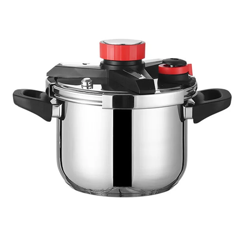 

ABKU-Pressure Canner 5 L, Stainless Steel Pressure Cooker With Triple-Layer Steel Body Rotating Lid Lock/Unlocking Mechanism Sys