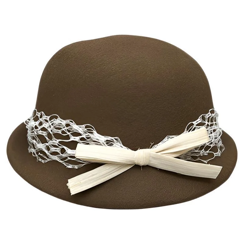 

Celebrity daughter wind black lace wool hat bow beret women's autumn and winter fashion elegant foreign style top hat