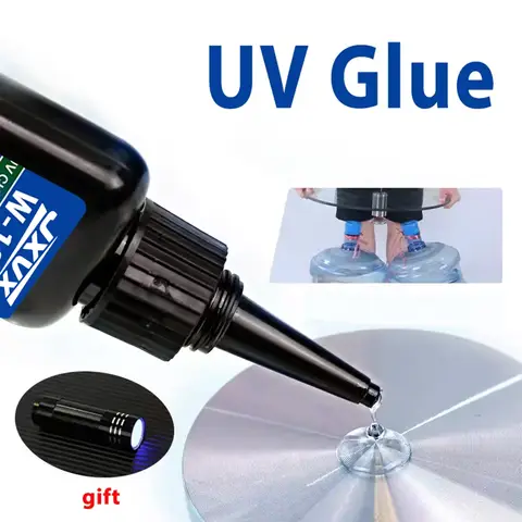 UV glue with flashlight, suitable for glass and acrylic, fast drying and strong solidification in 5 seconds, DIY manual repair