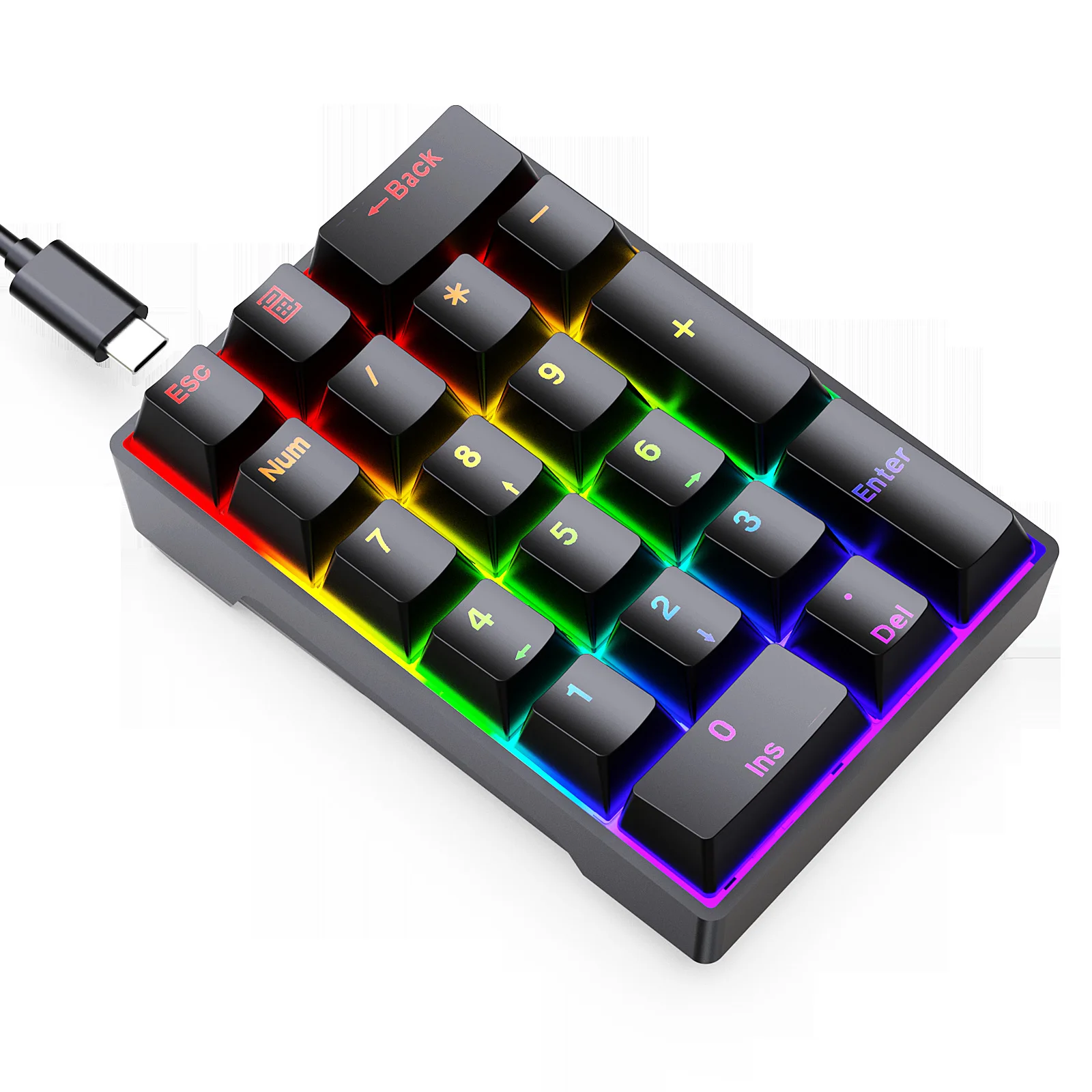 Mechanical Numeric Keypad Wired 20 Keys RGB Backlight Gaming Keyboard For Pc Computer Accessories Number Pads Keyboard Gift