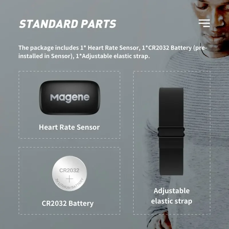 

‌Chest Strap Cycling Computer，Heart Rate Monitor Heart Rate Monitor Dual ANT Bluetooth Motion Sensor