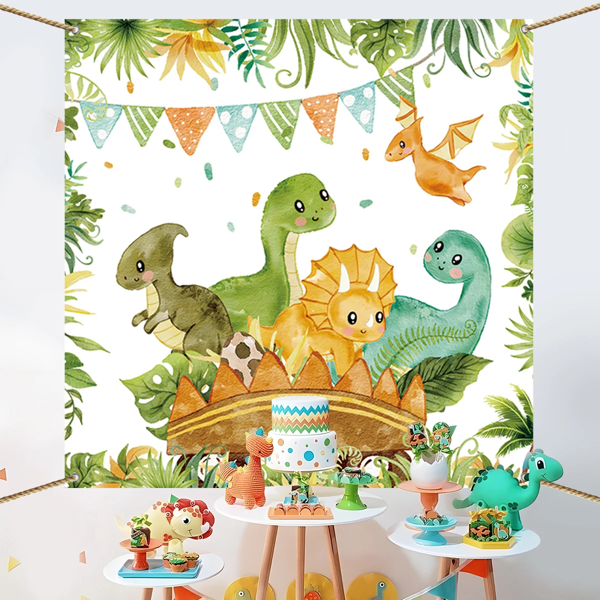 Dinosaur Balloon Background Cloth Set Jungle Dinosaur Theme Birthday Party Decoration Kids Baby Shower Party Supplies Backdrop