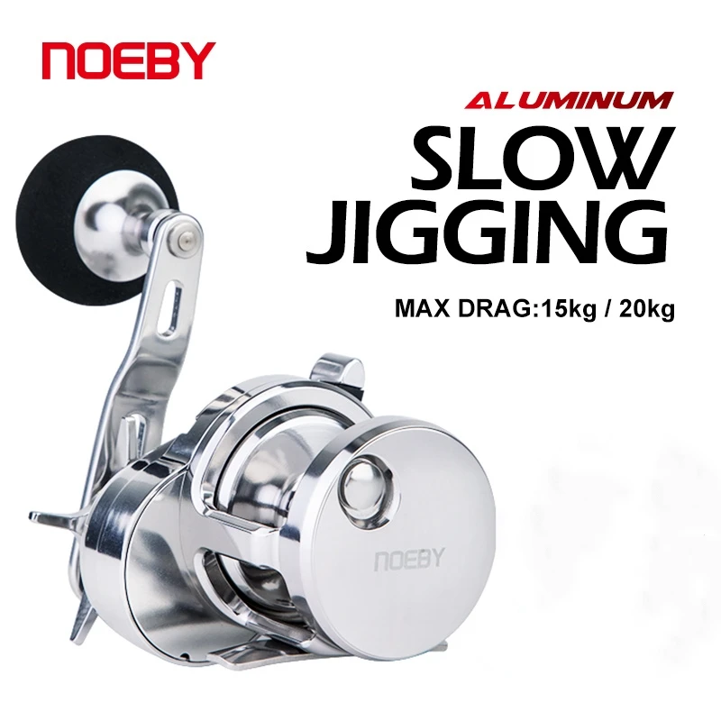 

NOEBY NONSUCH Slow Jigging Fishing Reel Max Drag 15KG/20KG 8+1BB Aluminum Alloy Boat Saltwater Round Sea Fishing Reel