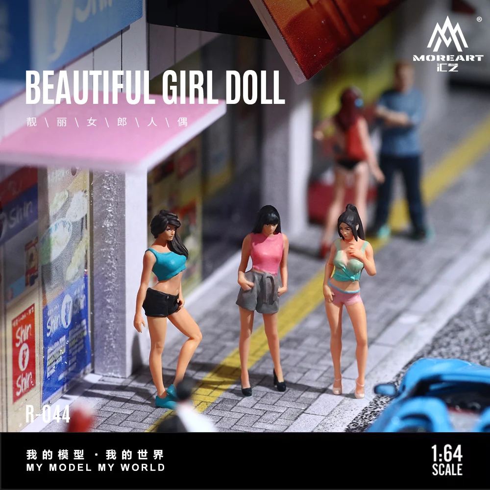 More Art 1:64 Beautiful Girl  Figure Set, Resin Decoration Figure Model for Gift&Display&Collection