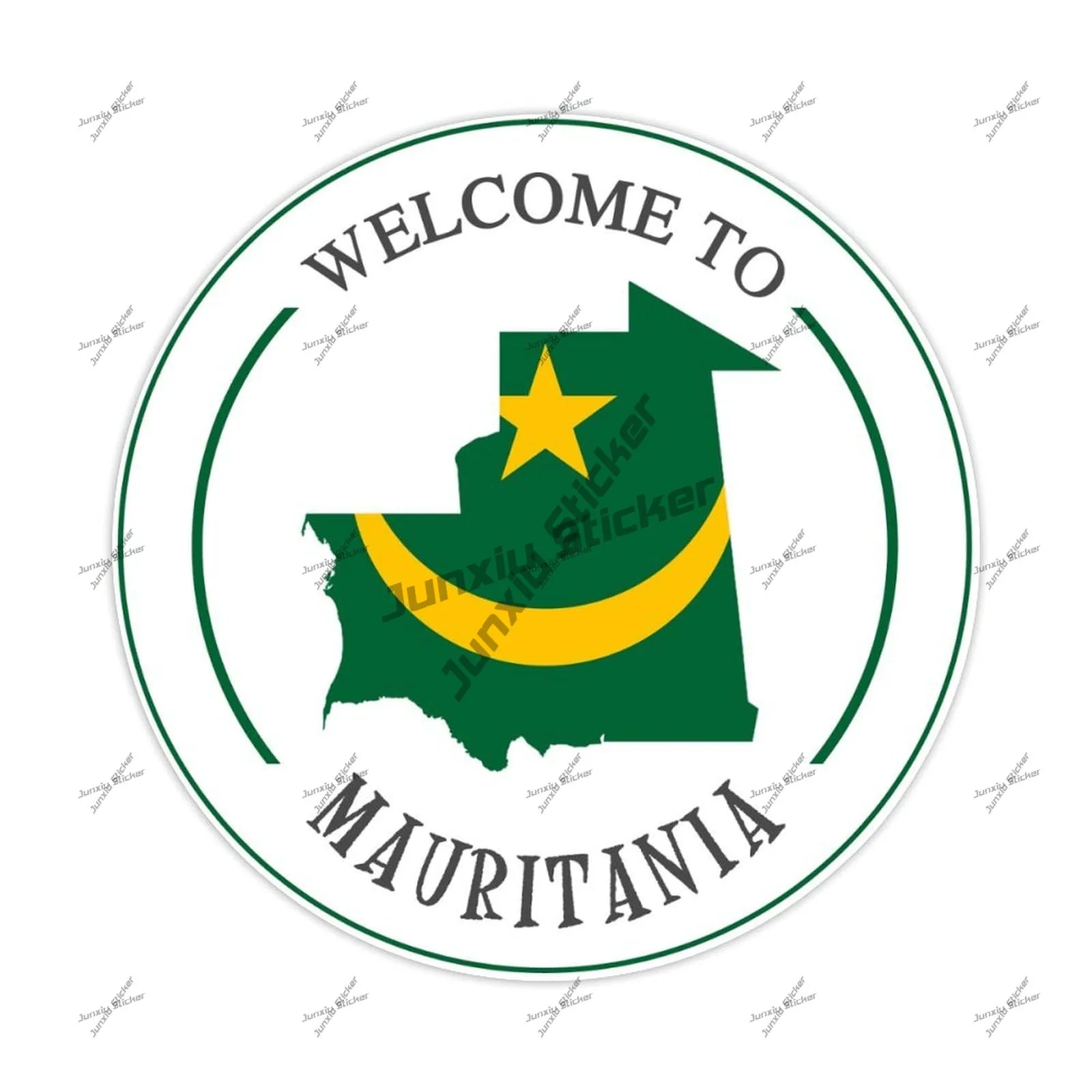 

Welcome To Mauritania Circular Map Outline Occlusion Anime Camper Waterproof Vinyl Decal Unique Door Trim Fade Resistant Vinyl