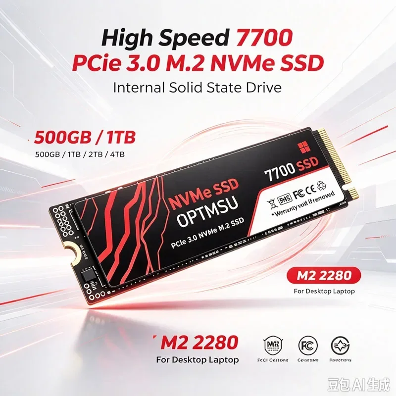 7700 SSD NVMe M2 4TB 500GB 1TB 2TB Nvme M2 SSD M.2 2280 PCIe 3.0x4 Internal Solid State Drives Disk for Laptop Desktop PC