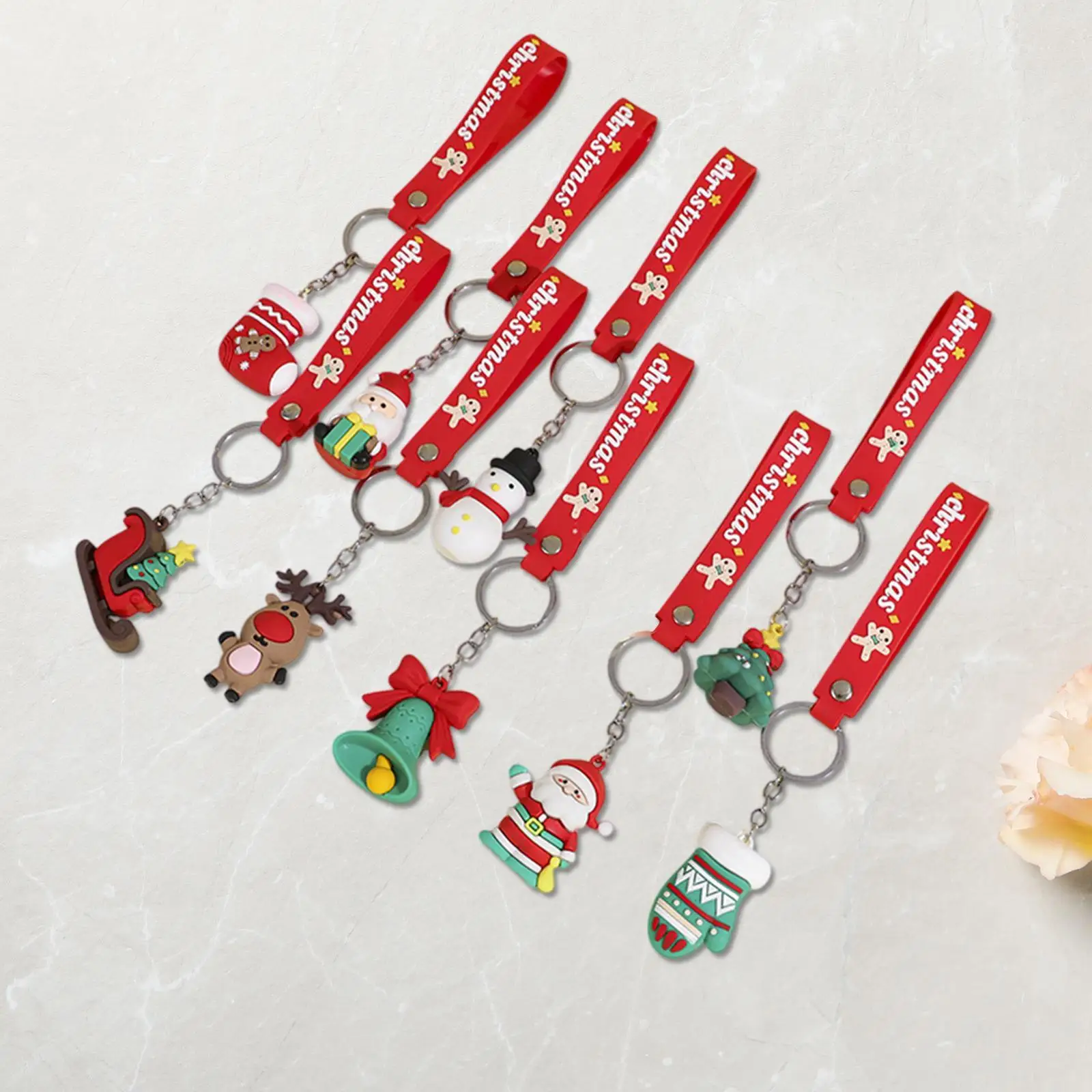 3D Christmas Keychain Stocking Filler Backpack Charm Party Favor Festive