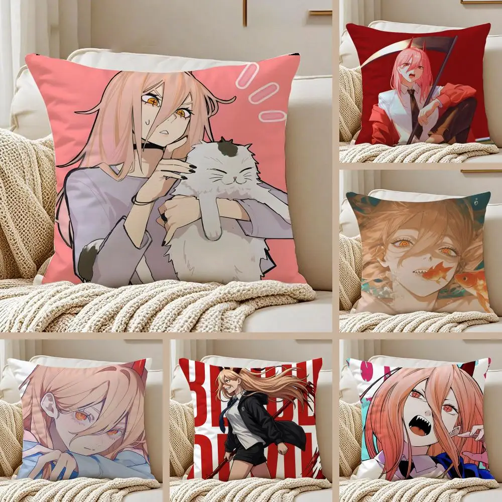 P-Power bold Cushion Cover Pillowcase Anti-dustmite Invisible Zipper Short Plush Sofa Cushion
